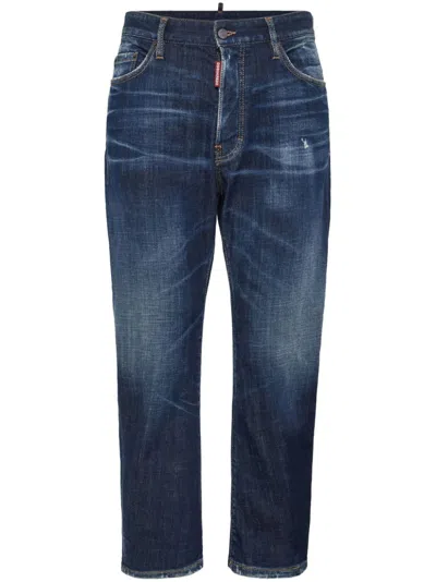 Dsquared2 Men's Washed-out Denim Jeans In Blue