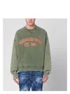 Dsquared2 Relaxed Fit Crew Neck Sweater With Distressed Detailing In Green