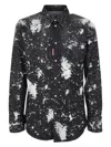 Dsquared2 Denim Western Overshirt With Studded Application In Black