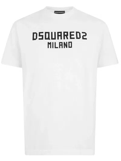 Dsquared2 White Cotton Straight Fit T-shirt