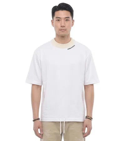 DSQUARED2 MEN WHITE CREW NECK T-SHIRT
