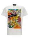 Dsquared2 White Graphic Print T-shirt In White