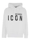 Dsquared2 Men White Hoodie With Logo Print On The Front In Cotton Man In White