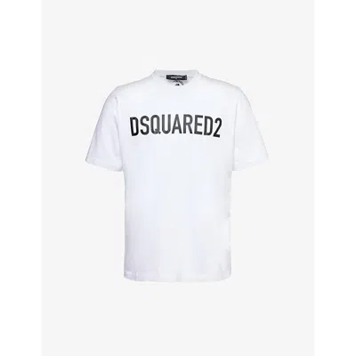 Dsquared2 Logo-print Cotton T-shirt In Bianco