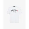 DSQUARED2 DSQUARED2 MEN'S WHITE MILANO LOGO-PRINT RELAXED-FIT COTTON-JERSEY T-SHIRT