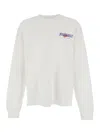Dsquared2 Men White Sweater With Logo Printed On The Chest In Cotton Man In White