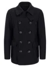 Dsquared2 Wool Coat With Button Detailing And Pockets In Black