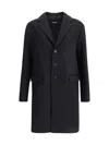 Dsquared2 Single-breasted Midi Coat With Monogram Lining In Black