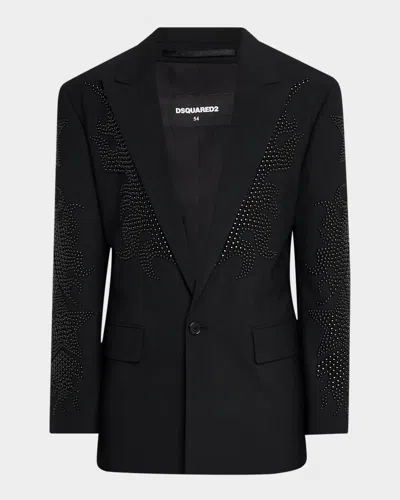 Dsquared2 Men's Wrestlemania Embellished Blazer In Black
