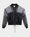 Dsquared2 Semi-sheer Bomber Jacket In Black