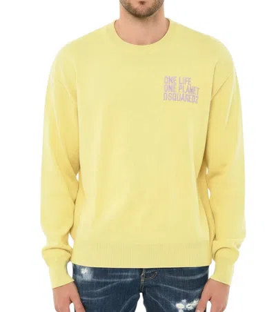 Dsquared2 Yellow Crew Neck Sweater