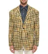 Dsquared2 Plaid-print Single-breasted Blazer In Gold