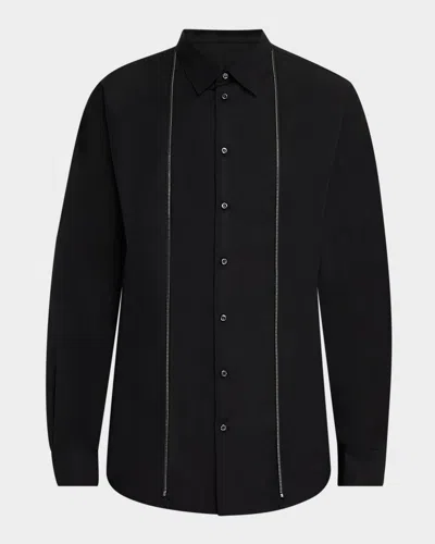Dsquared2 Men's Zip-trim Sport Shirt In Black