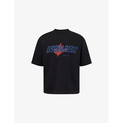 Dsquared2 Mens Black Maple Loose-fit Cotton-jersey T-shirt