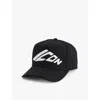 Dsquared2 Black Baseball Cap With Maxi Print On The Front And Logo Lettering On The Rear In Cotton M In Black White