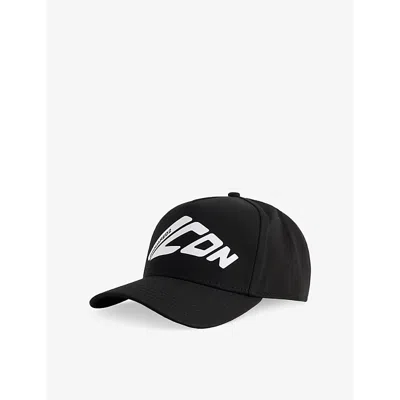 Dsquared2 Mens  Logo-patch Cotton Cap In Black/white