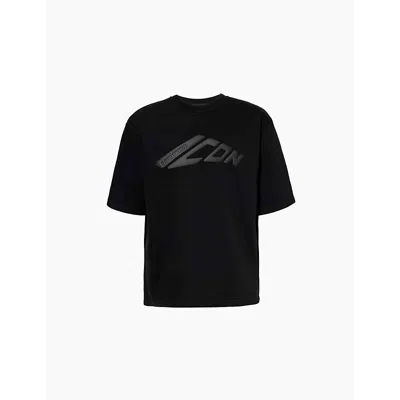Dsquared2 Mens Black Brand-print Loose-fit Cotton-jersey T-shirt