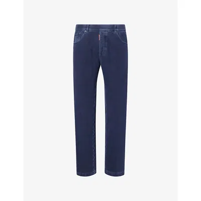 Dsquared2 Mens Dark Navy Faded-wash Straight-leg Denim Trousers In Blue