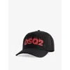 Dsquared2 Mens  Spiker Logo-embroidered Cotton Cap In Black/red