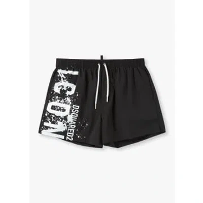 Dsquared2 Mens Icon Swim Shorts In Black/white