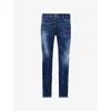 Dsquared2 Mens Navy Blue Paint Skater Slim-fit Denim Jeans In Blue
