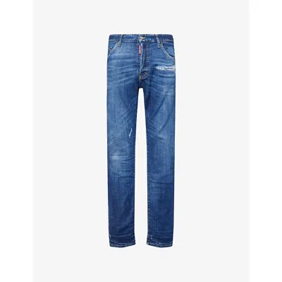 Dsquared2 Mens Navy Blue Plain Cool Guy Slim-fit Denim Jeans