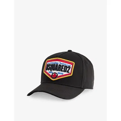 Dsquared2 Mens Nero Canadian Flag Brand-appliqué Cotton Baseball Cap