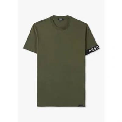 Dsquared2 Mens Technicolor T-shirt In Military Green/white