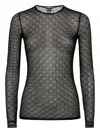 Dsquared2 Mesh Long-sleeve Top In Black