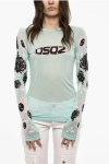 Dsquared2 Mesh Printed Long Sleeved Top
