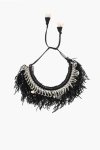Dsquared2 Metal African Hyena Plastron Necklace With Fringes And Charm
