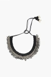 Dsquared2 Metal African Hyena Plastron Necklace With Leather Trim