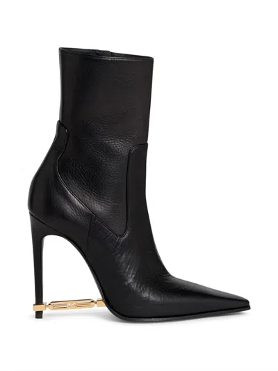 Dsquared2 메탈 바 힐 앵클 부츠 In Black