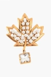 Dsquared2 Metal Canadian Leaf Pin Embellished With Beads Grösse Unica