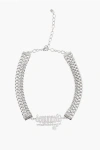 Dsquared2 Metal Choker Necklace With Rhinestone Embellished Detail In Metallic