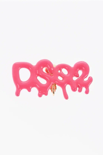 Dsquared2 Metal Clip-on Single Earring With Enamelled Logo Grösse Unica