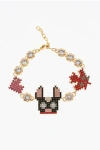 Dsquared2 Metal Gaming Bracelet Embellished With Rhinestones Grösse Unica