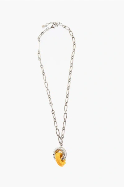 Dsquared2 Metal Gaming Chain Necklace With Resin Detail Grösse Unica