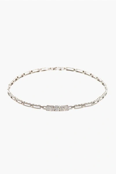 Dsquared2 Metal Icon Clubbing Choker Necklace Embellished With Rhinest