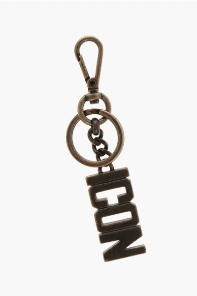 Dsquared2 Metal Keychain Icon Vintage-effect In Black