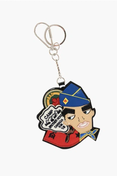 Dsquared2 Metal Keyring Dean&dan With Maxi Pendant In Multi