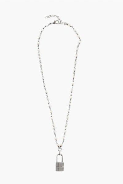 Dsquared2 Metal Lock Yourself Necklace With Lock-shaped Pendant Grösse Unica