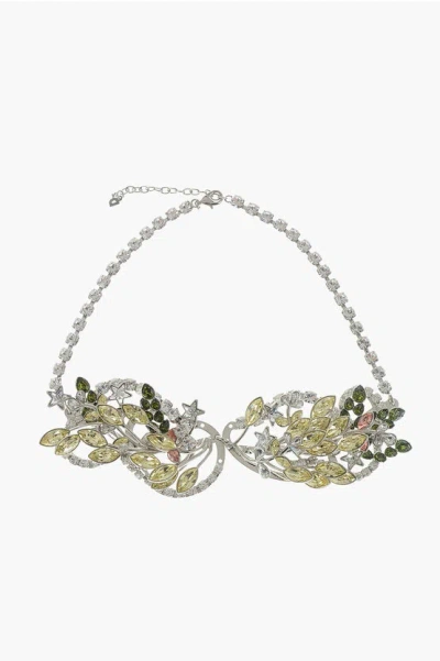 Dsquared2 Metal Necklace Embellished With Crystals In Metallic