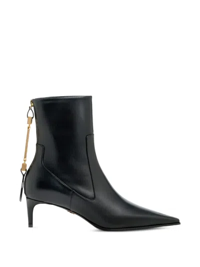 Dsquared2 Metal-bar Heeled Ankle Boots In Black