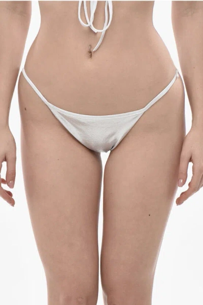 Dsquared2 Metallic-effect Bikini Brief In Silver