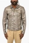 Dsquared2 Metallic Effect Jacket With Logo Buttons Grösse 52 In Brown