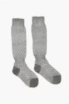 Dsquared2 Metallic Fabric Perforated Socks In Gray