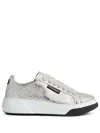 Dsquared2 Metallic-finish Lace-up Sneakers In Silber