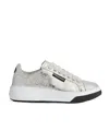 Dsquared2 Metallic-finish Lace-up Sneakers In White