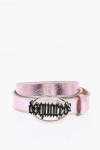 Dsquared2 Metallic Leather Belt With Gothic Dsquared Buckle 25mm